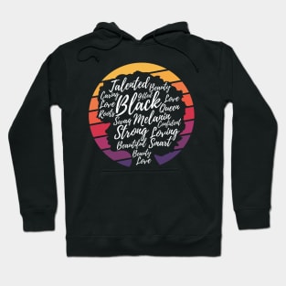 Black History Month Afro Word Art Strong Black Women Hoodie